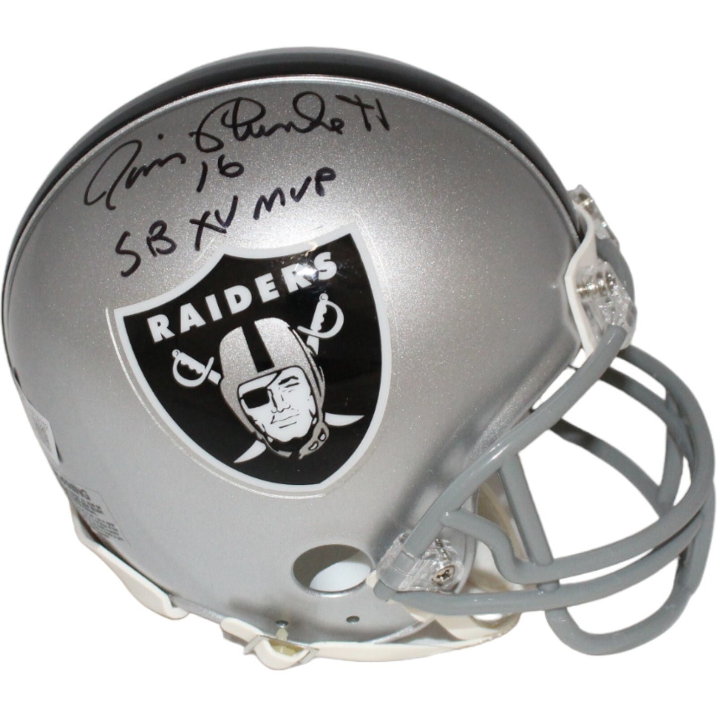 Jim Plunkett Oakland Raiders Autographed VSR4 Mini Helmet