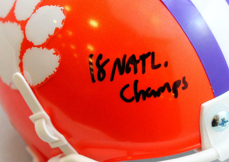 Tee Higgins Signed Clemson Tigers Mini Helmet - 2018 National Champs