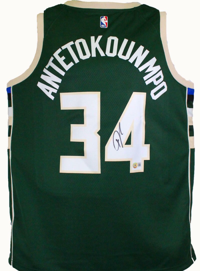 Giannis Antetokounmpo Autographed Milwaukee Bucks Green Jersey