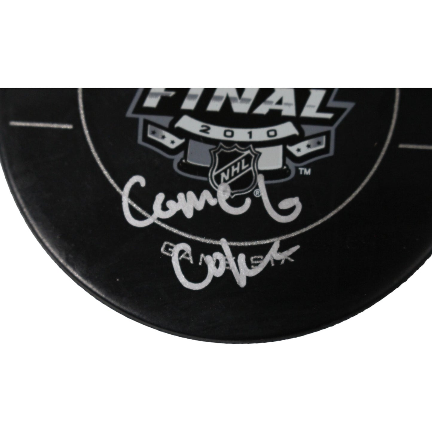 Dustin Byfuglien Autographed Chicago Blackhawks Hockey Puck (Game 6 Goal Insc)