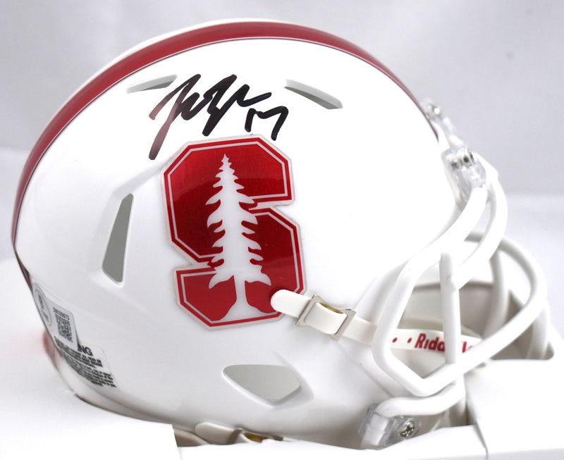 John Lynch Autographed Stanford Cardinal Black Speed Mini Helmet