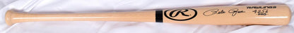 Pete Rose Autographed Blonde Rawlings Pro Baseball Bat with "4256" Inscription