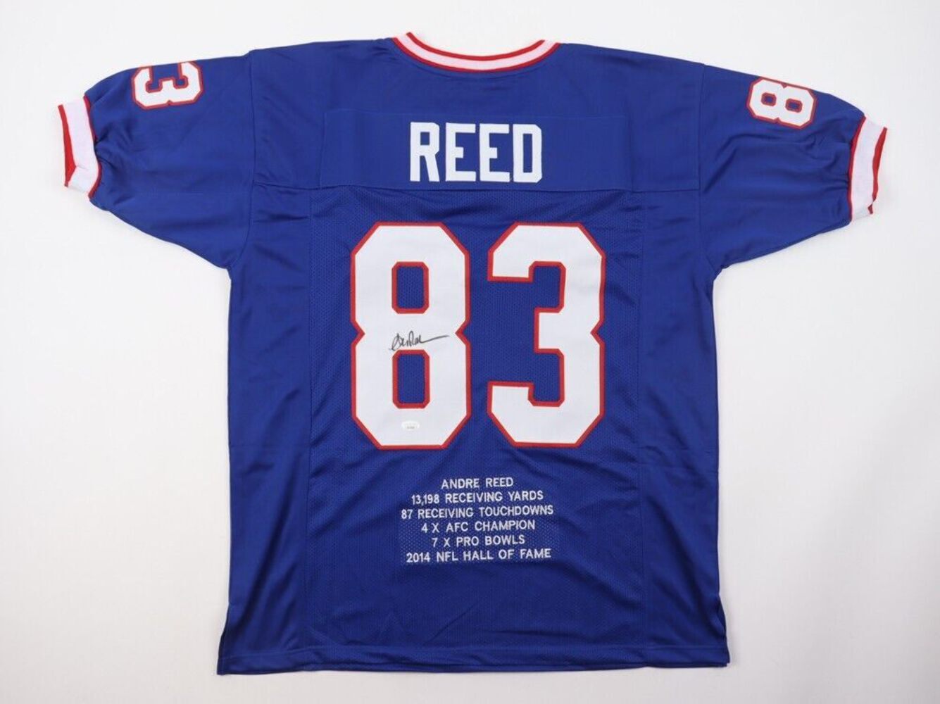 Andre Reed Signed Buffalo Bills Custom Stitched Stat Jersey (JSA COA)