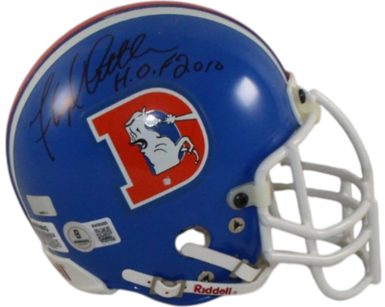 Floyd Little Signed Denver Broncos VSR4 Mini Helmet HOF Inscription