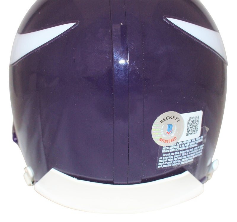 Randy Moss Signed Minnesota Vikings 1983-2001 VSR4 Mini Helmet BAS