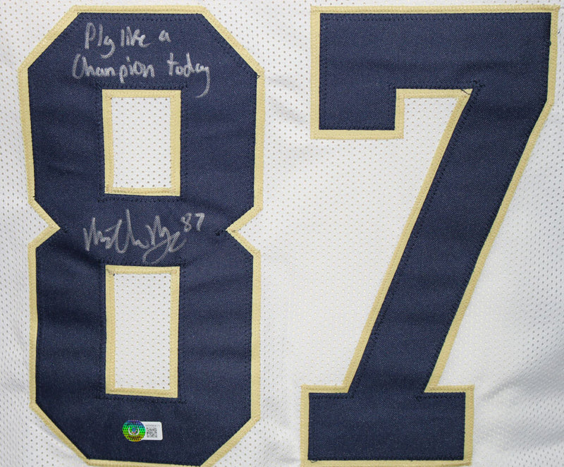 Michael Mayer Signed Notre Dame Style Football Jersey (Play Like a Champion)