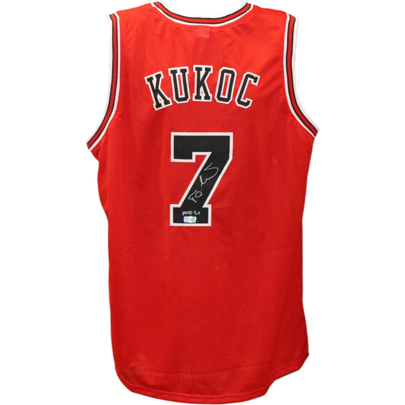Toni Kukoc Chicago Bulls Signed Pro Style Jersey HOF Inscription