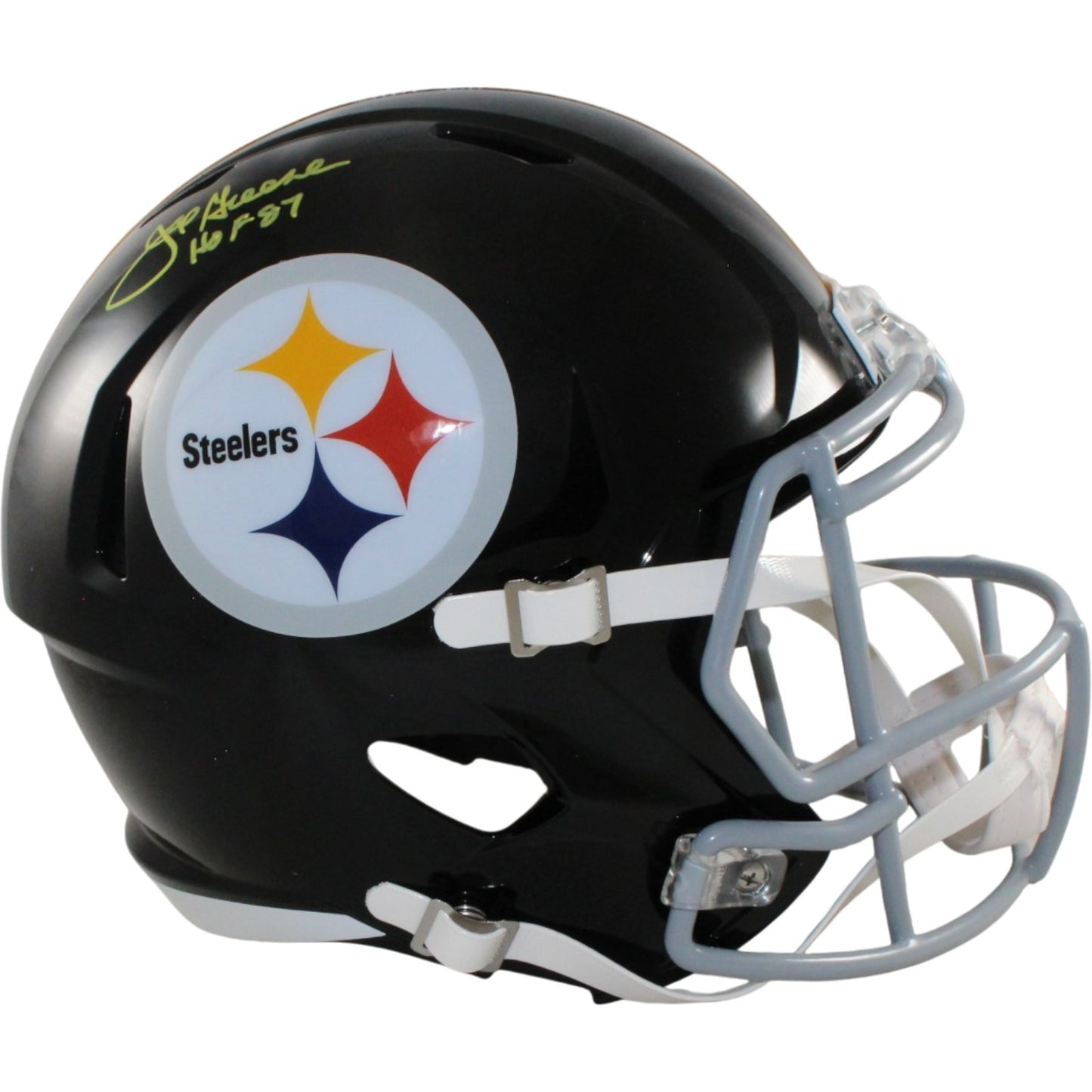Joe Greene Signed Pittsburgh Steelers Full Size Throwback Helmet