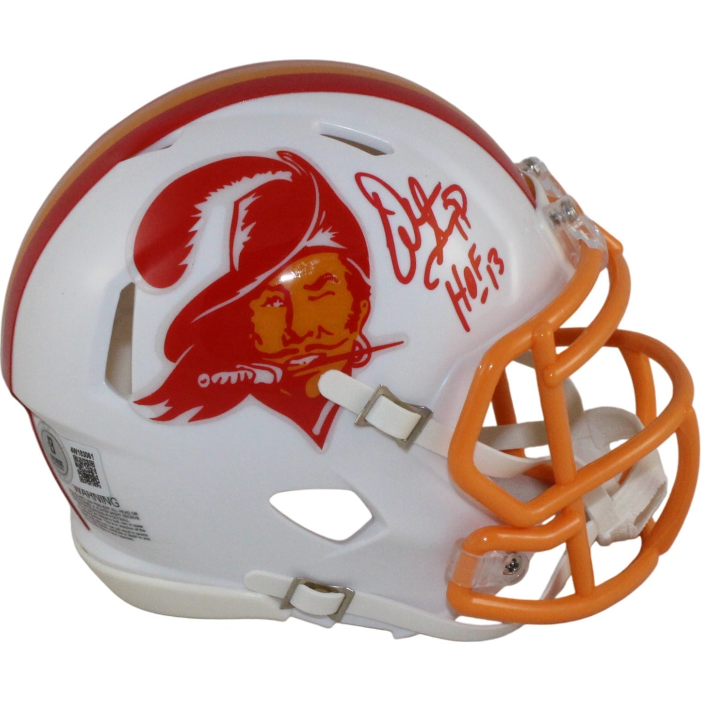 Warren Sapp Tampa Bay Buccaneers Signed Throwback Mini Helmet (HOF Inscription)