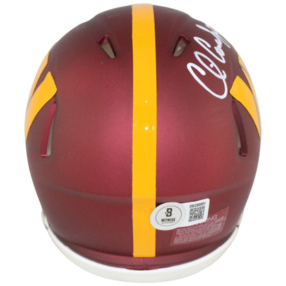 Chris Cooley Washington Commanders Autographed Mini Helmet Beckett Witnessed