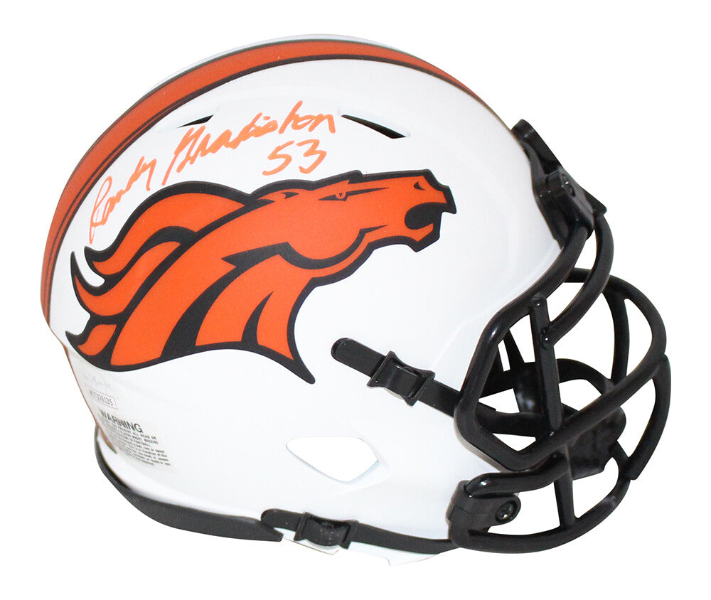 Randy Gradishar Signed Denver Broncos Lunar Mini Helmet JSA
