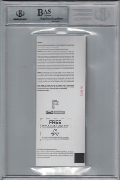 Addison Russell Signed Chicago Cubs Ticket - 1st Hit BAS Slabbed
