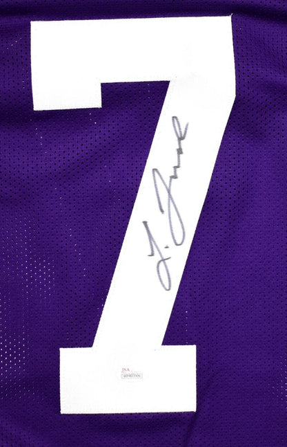Leonard Fournette Autographed Purple Custom College Jersey