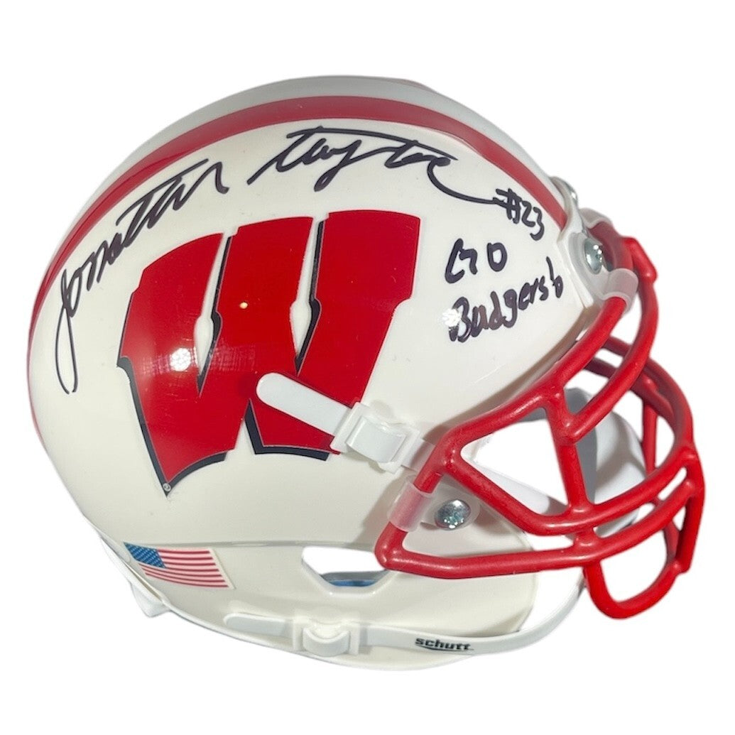 Jonathan Taylor Signed Wisconsin Badgers Speed Mini Helmet (Go Badgers) JSA