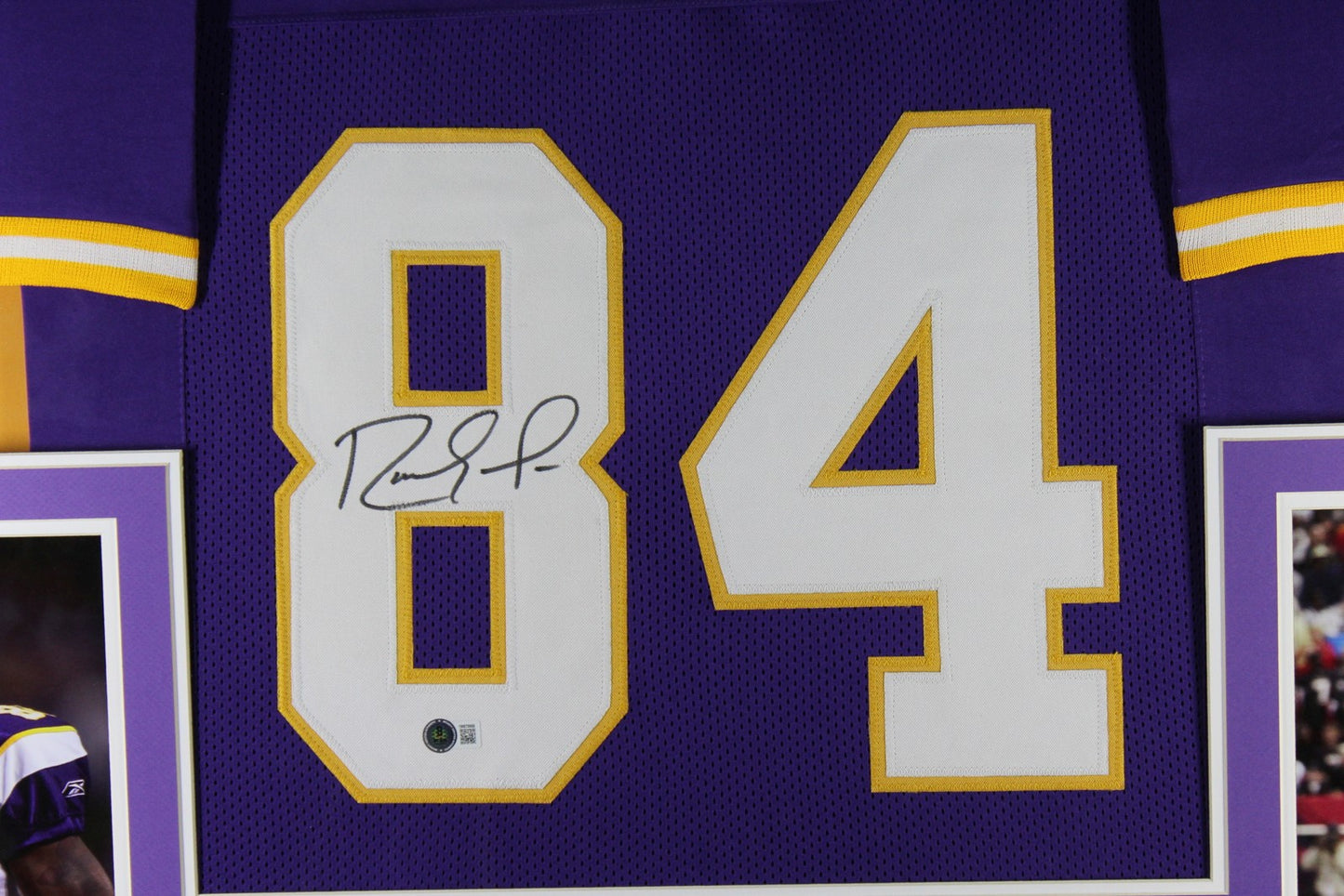Randy Moss Autographed Purple Custom Framed Football Jersey (Beckett)