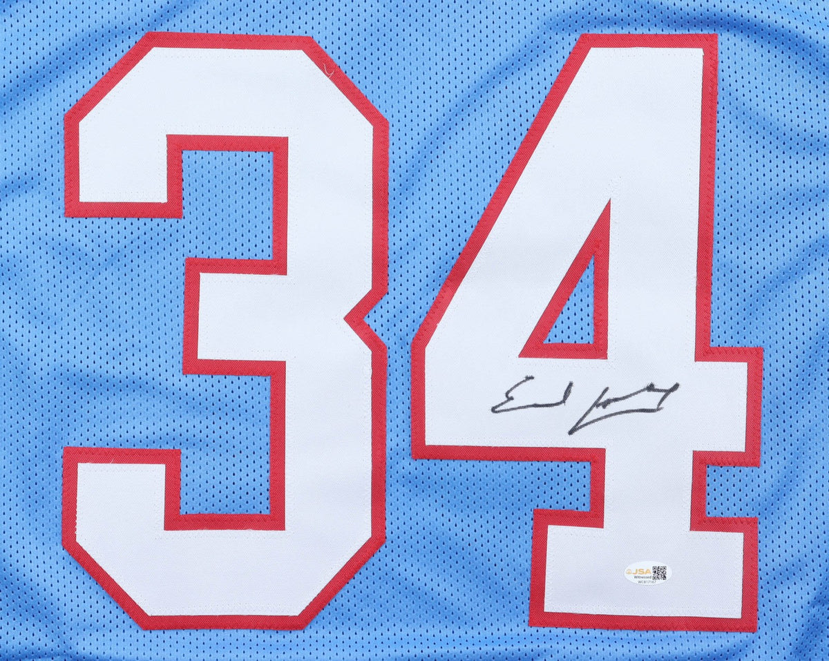 Earl Campbell Autographed Houston Oilers Light Blue Jersey
