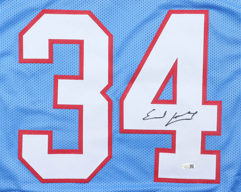 Earl Campbell Autographed Houston Oilers Light Blue Jersey
