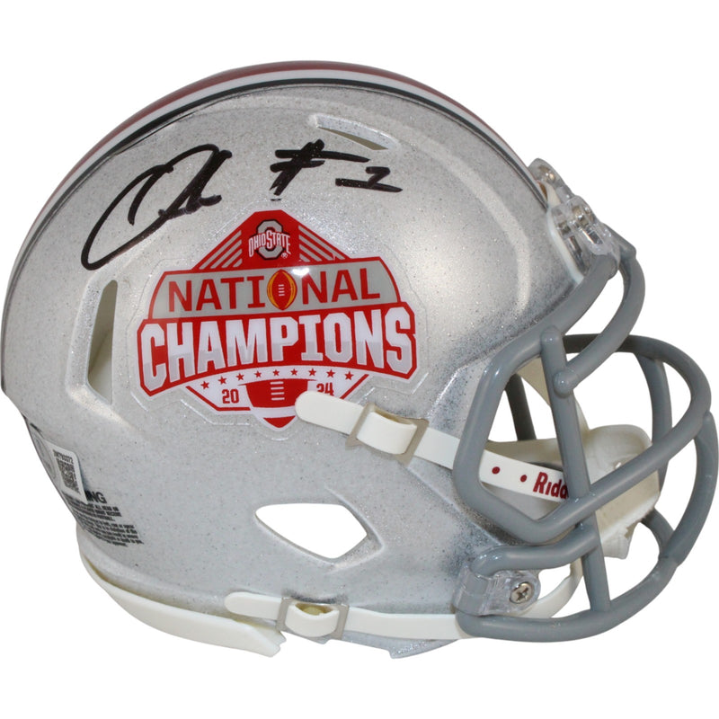 Quinshon Judkins Autographed Ohio State National Champ Mini Helmet