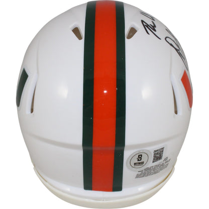 Warren Sapp Signed Miami Hurricanes Mini Helmet (The U Inscription) BAS