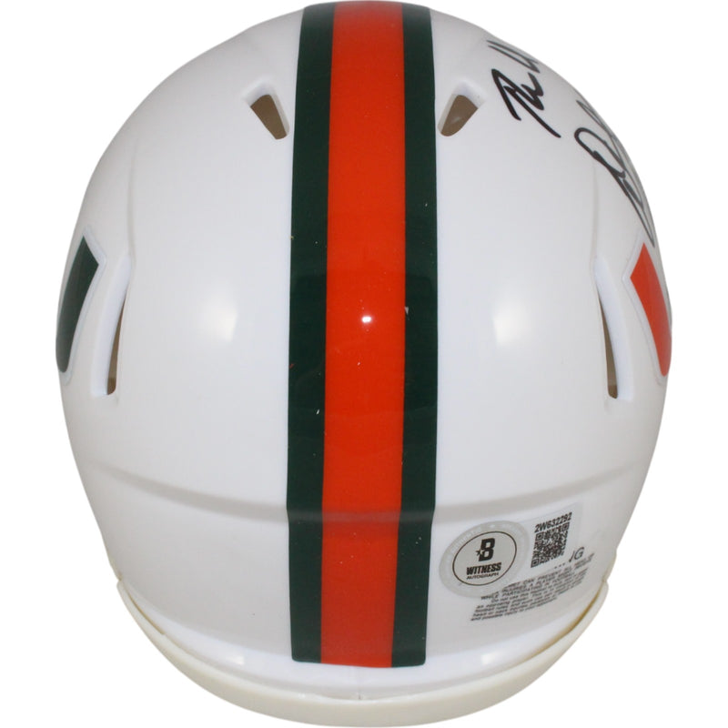 Warren Sapp Signed Miami Hurricanes Mini Helmet (The U Inscription) BAS