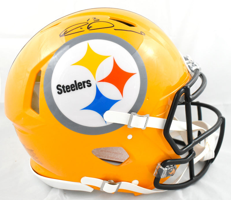 Rico Dowdle Signed Pittsburgh Steelers Gold Speed Authentic Helmet