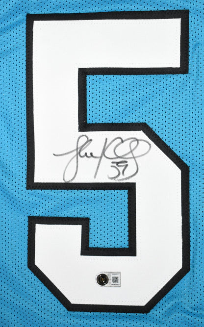 Luke Kuechly Signed Carolina Panthers Custom Blue Stat Jersey