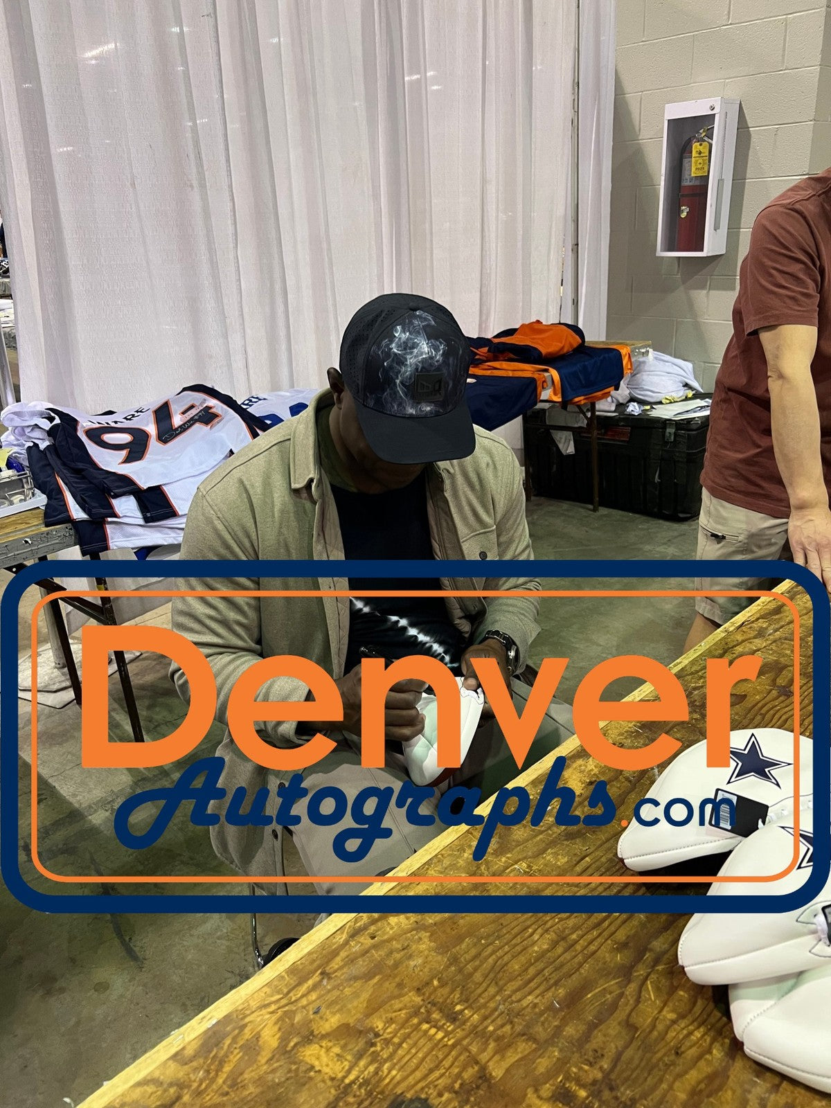 Demarcus Ware Autographed Dallas Cowboys Logo Football