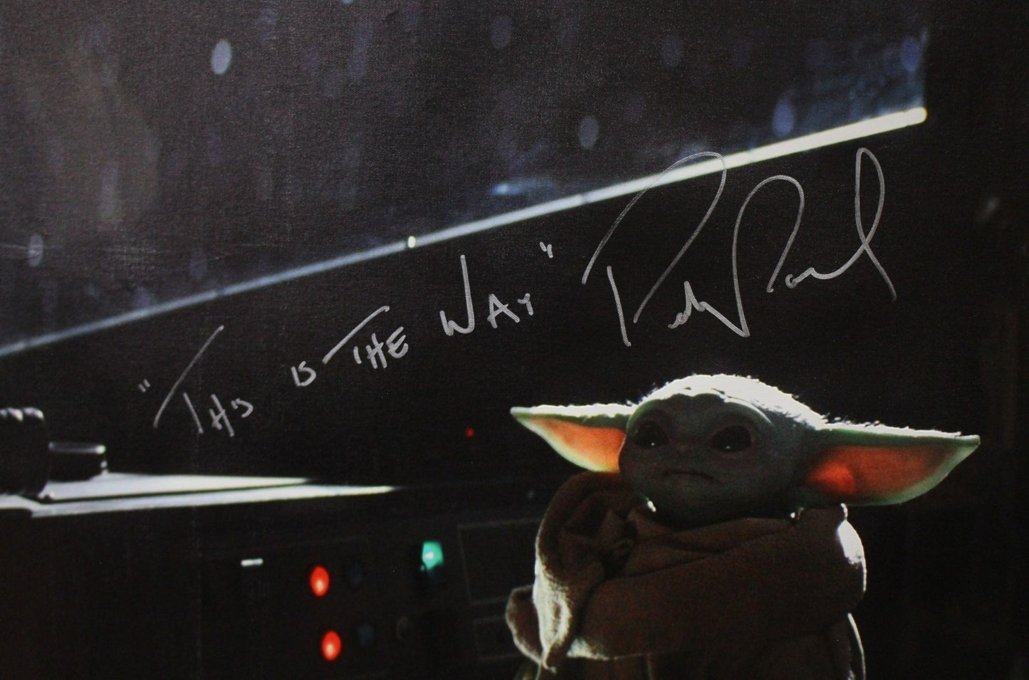 Pedro Pascal Signed Mandalorian 36x48 Canvas "This is the Way"