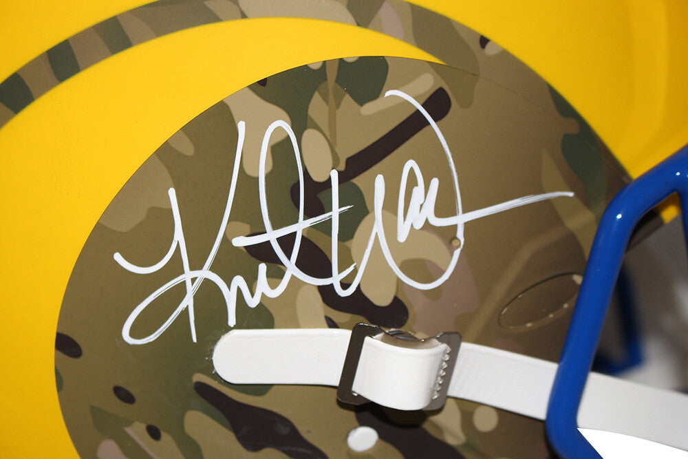 Kurt Warner St. Louis Rams Autographed Authentic Camo Speed Helmet