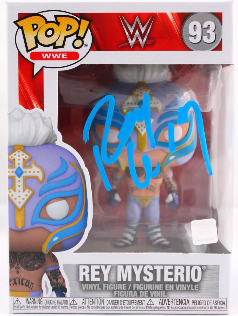 Rey Mysterio Signed Funko Pop Figurine #93 - Blue