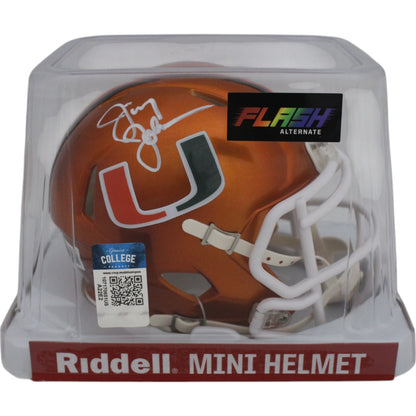 Jimmy Johnson Autographed Miami Hurricanes Speed Flash Mini Helmet