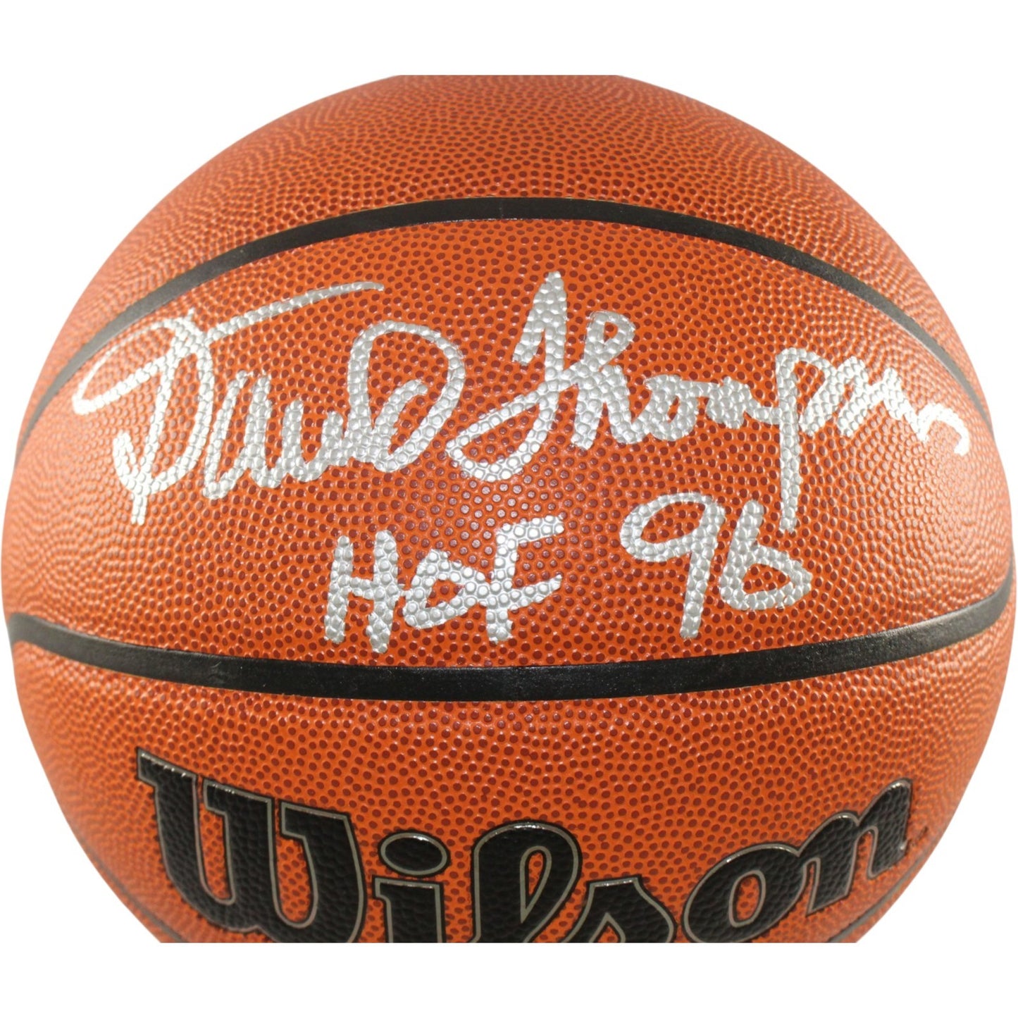 David Thompson Signed Denver Nuggets Wilson Basketball HOF 96