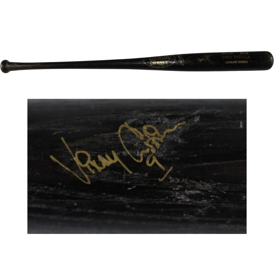 Vinny Castilla Signed Colorado Rockies Game Used Louisville Slugger Bat