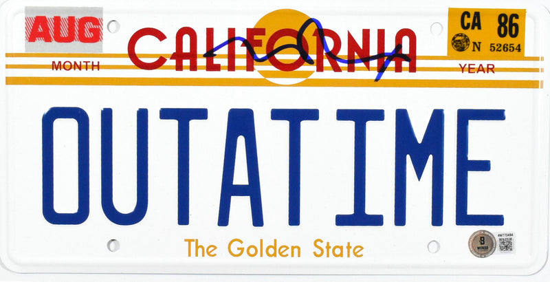 Michael J. Fox Signed Back to the Future License Plate