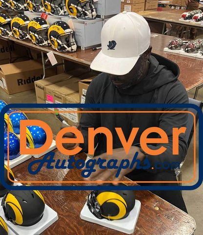 Marshall Faulk Signed Los Angeles Rams Eclipse Mini Helmet Beckett BAS