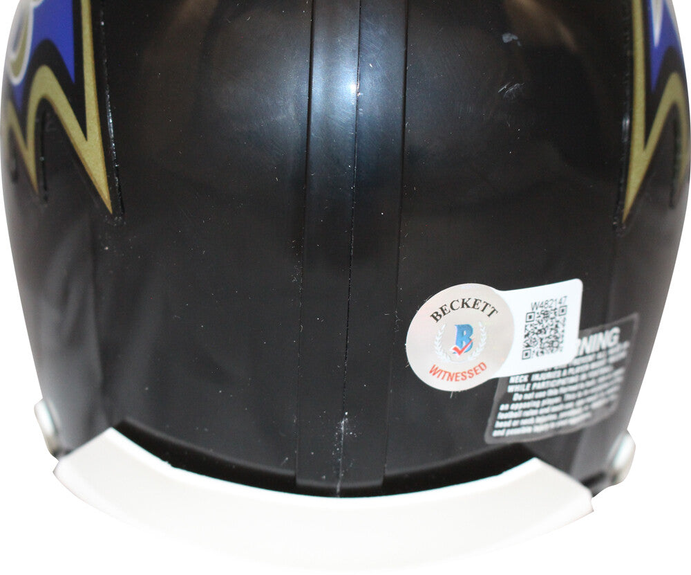 Joe Flacco Signed Baltimore Ravens VSR4 Mini Helmet SB XLVII MVP BAS