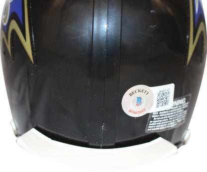 Joe Flacco Signed Baltimore Ravens VSR4 Mini Helmet SB XLVII MVP BAS