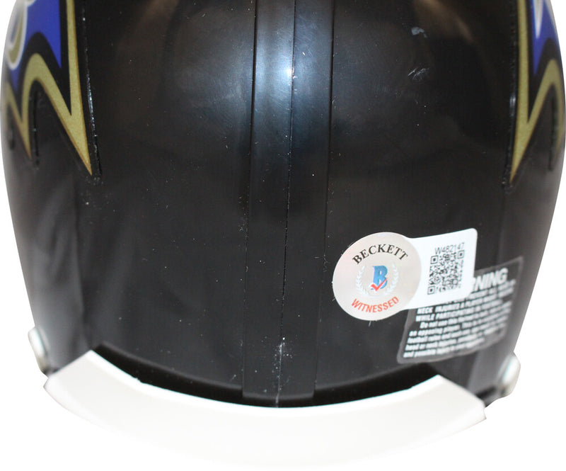 Joe Flacco Signed Baltimore Ravens VSR4 Mini Helmet SB XLVII MVP BAS