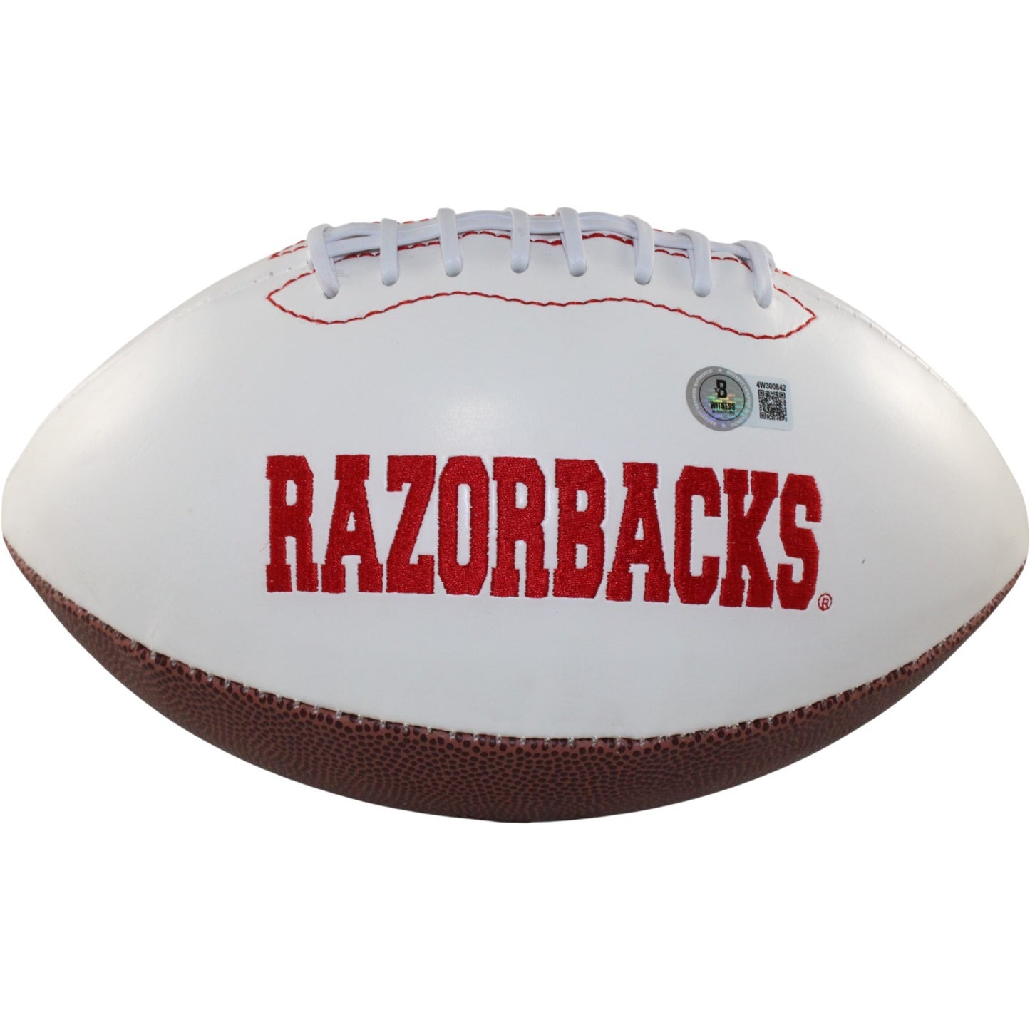 Dre Greenlaw Signed Arkansas Razorbacks Logo Football (Beckett COA)