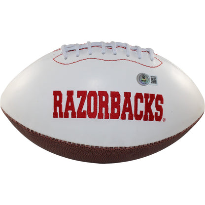 Dre Greenlaw Signed Arkansas Razorbacks Logo Football (Beckett COA)