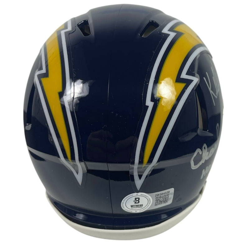 Kellen Winslow & Charlie Joiner Autographed Chargers Throwback Mini Helmet