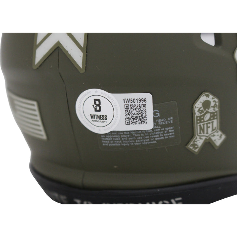 Jameson Williams Detroit Lions Autographed Salute to Service Mini Helmet