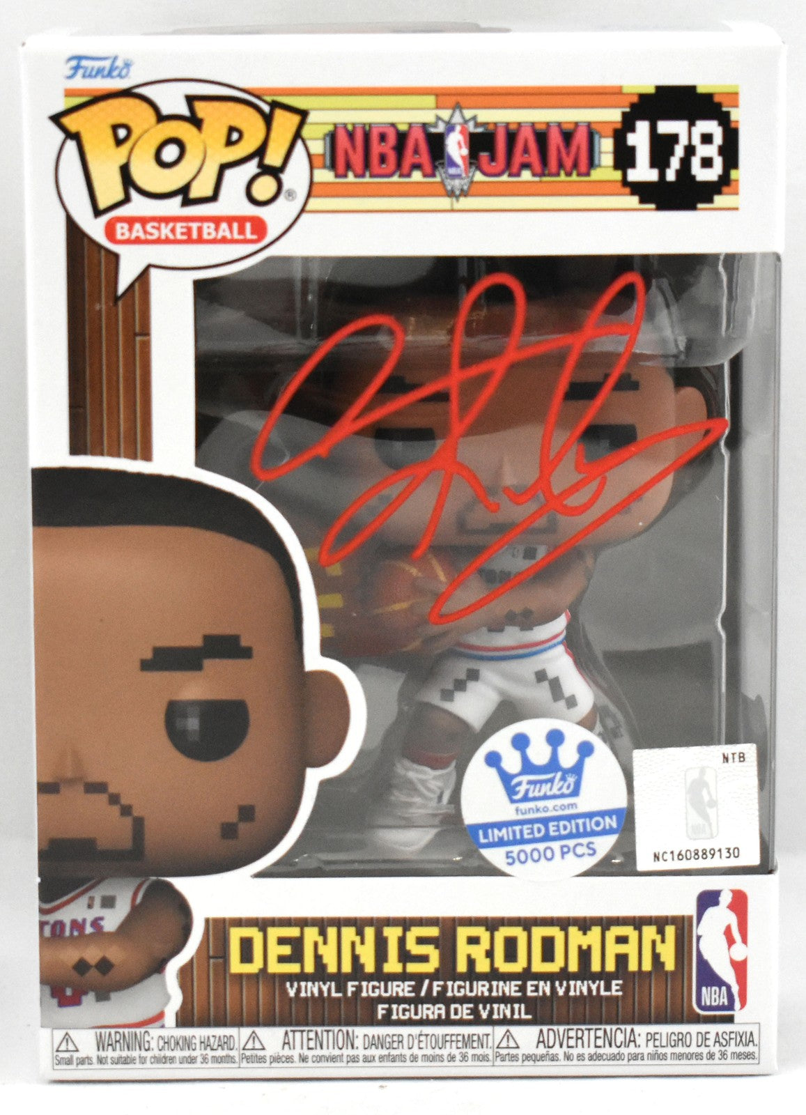 Dennis Rodman Signed Detroit Pistons Funko Pop #178