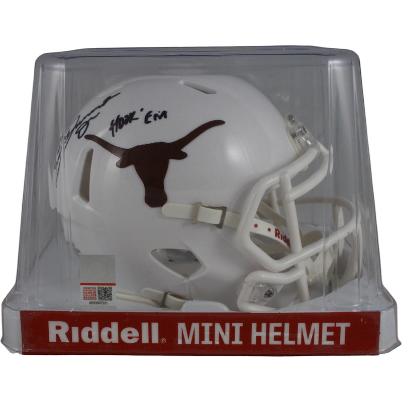 Joseph Ossai Autographed Texas Longhorns Mini Helmet Hook Em Insc.