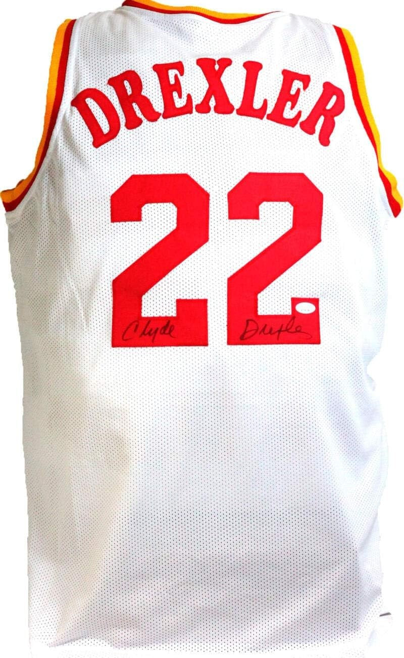 Clyde Drexler Autographed Portland Trail Blazers Custom Jersey - White