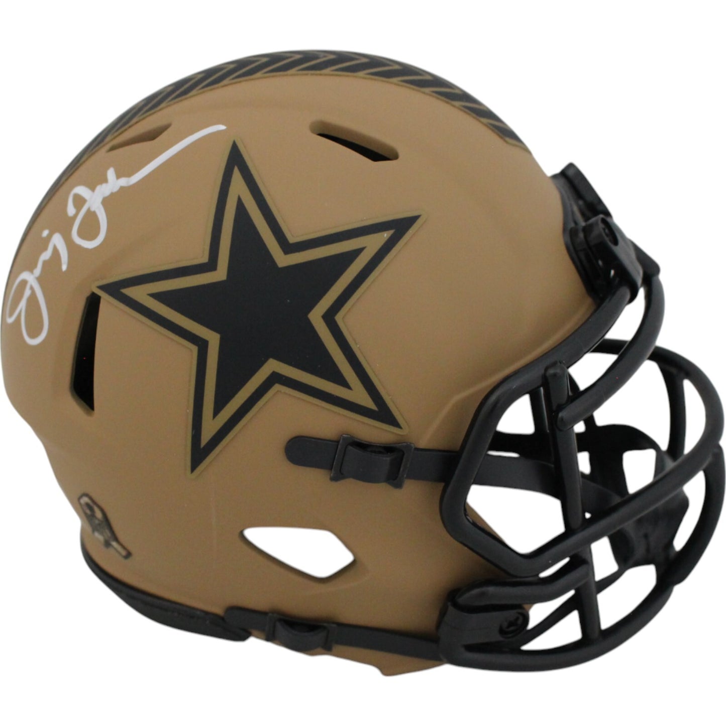 Jimmy Johnson Autographed Dallas Cowboys 2023 Salute to Service Mini Helmet