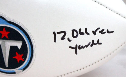 Derrick Mason Signed Tennessee Titans Logo Football with Inscription