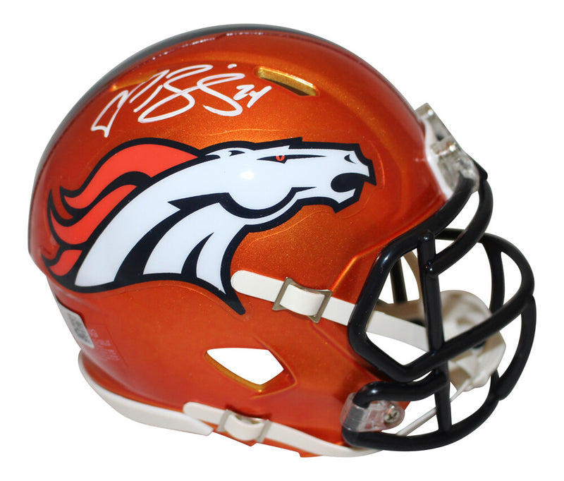 Champ Bailey Signed Denver Broncos Riddell Flash Alternate Mini Helmet Beckett
