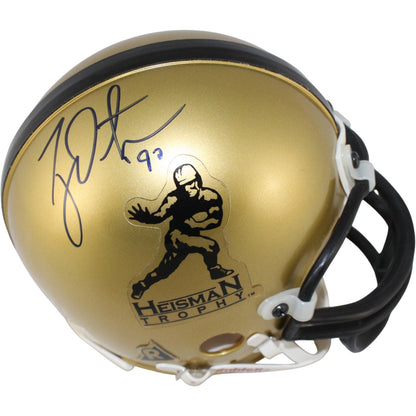 Ty Detmer Signed Heisman Trophy VSR4 Gold Mini Helmet ("90" Inscription)