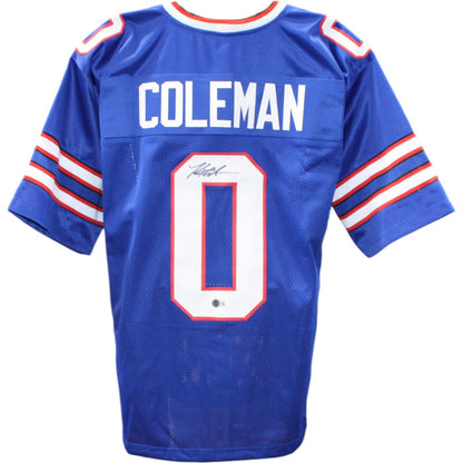 Keon Coleman Autographed Pro Style Blue Jersey